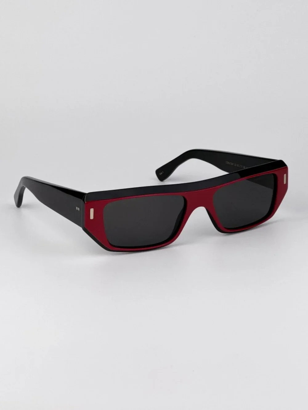 Cutler and Gross CGSN1367 003 Sunglasses – Red on Black Rectangle Acetate Frame